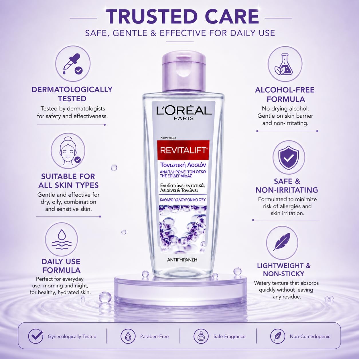 L'Oréal Paris Revitalift Filler Plumping Toner 200ml | Hydrating & Smoothing Face Toner for Firm, Fresh & Radiant Skin | Daily Skin Prep & Anti-Aging Care