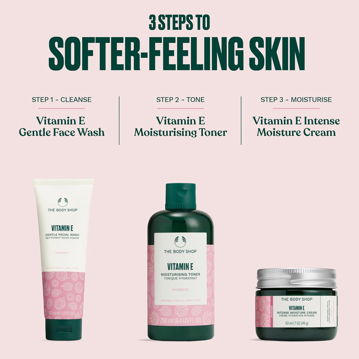 The Body Shop Vitamin E Intense Moisture Cream | 72hr Face Moisturizer with Hyaluronic Acid | Whipped Face Cream for Softer Smoother Skin, Vegan, 50 ml / 1.7 oz