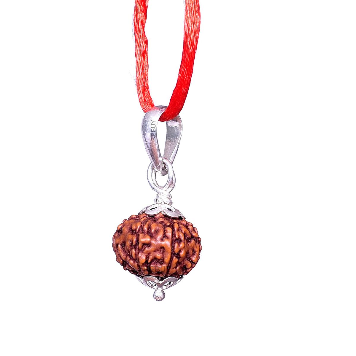 REBUY 8 Mukhi Rudraksha Pendant Indonesian/Java Rudraksha Lab Certified Original Rudraksha Pendant for Men & Women, Origin Indonesian, Color Brown