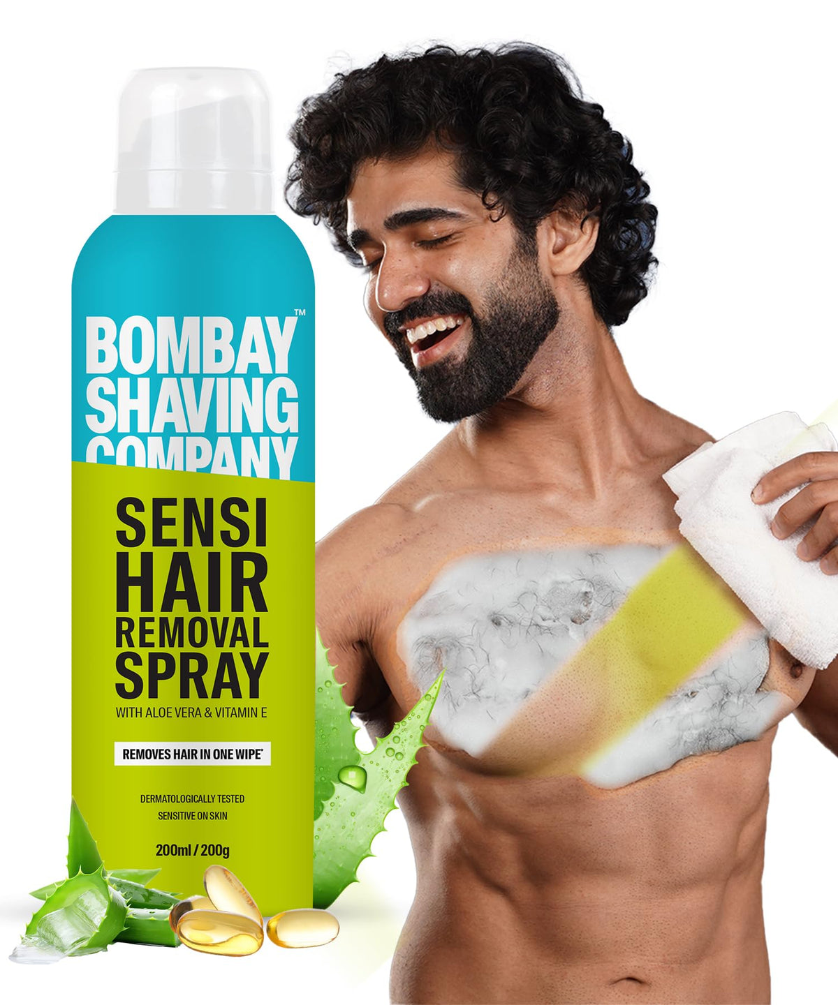 Bombay Shaving Company Sensi Hair Removal Spray - 200g | Painless & Irritation Free Spray (200 ml) | For Chest, Arms, Underarms & Legs | Pleasant Smell | Hair R