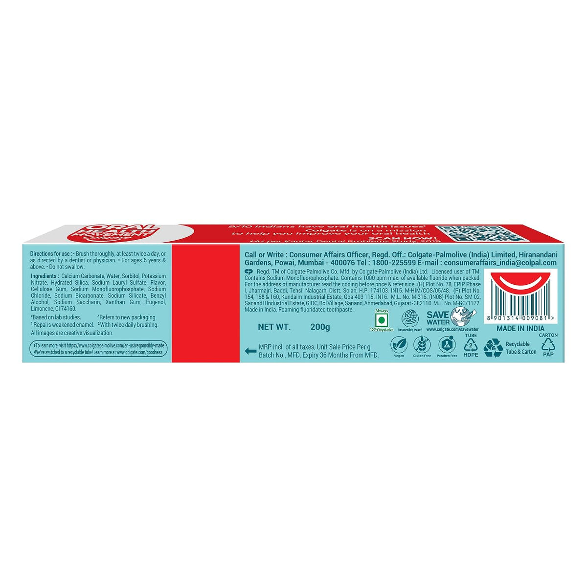 Colgate Active Salt Toothpaste, Germ Fighting Gum Care Toothpaste, 200g 200 g (Pack of 1) Toothpaste