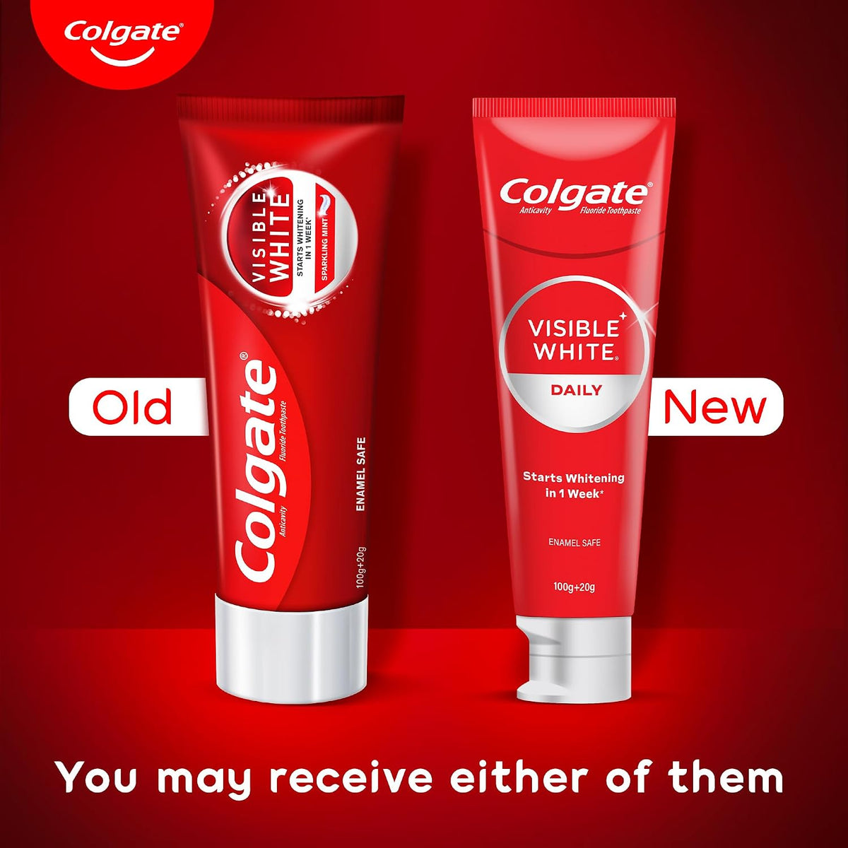 Colgate Visible White Teeth Whitening Toothpaste, Protects Enamel, Removes Stains, With Whitening Accelerators, 480g, 120g X 4 100 g (Pack of 4)