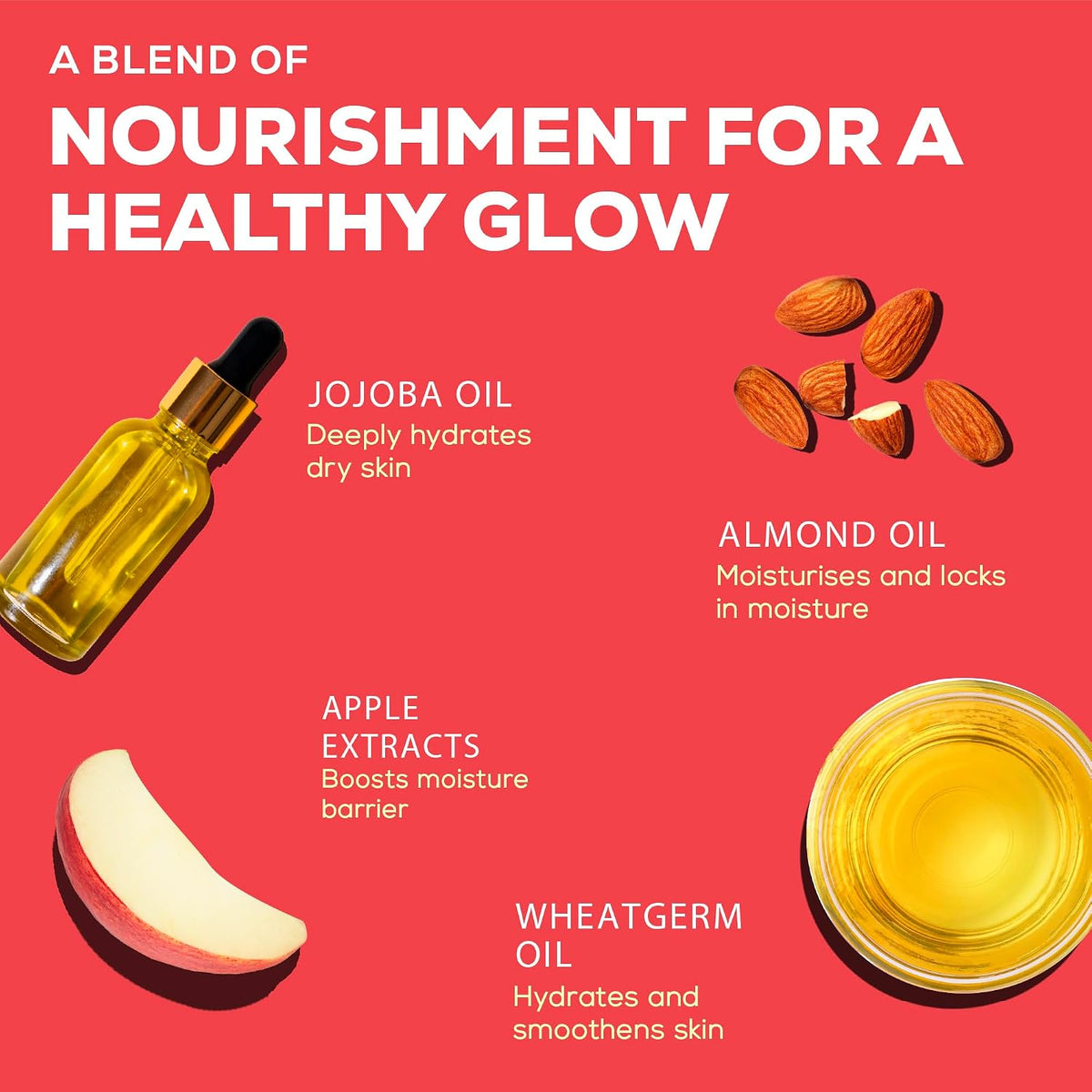 Joy Skin Fruits Moisturizing Skin Cream With Apple, Jojoba & Almond Oil (500ml) | Quick Absorbing & Non Sticky Moisturizer for Face, Hands & Body | Skin Cream F