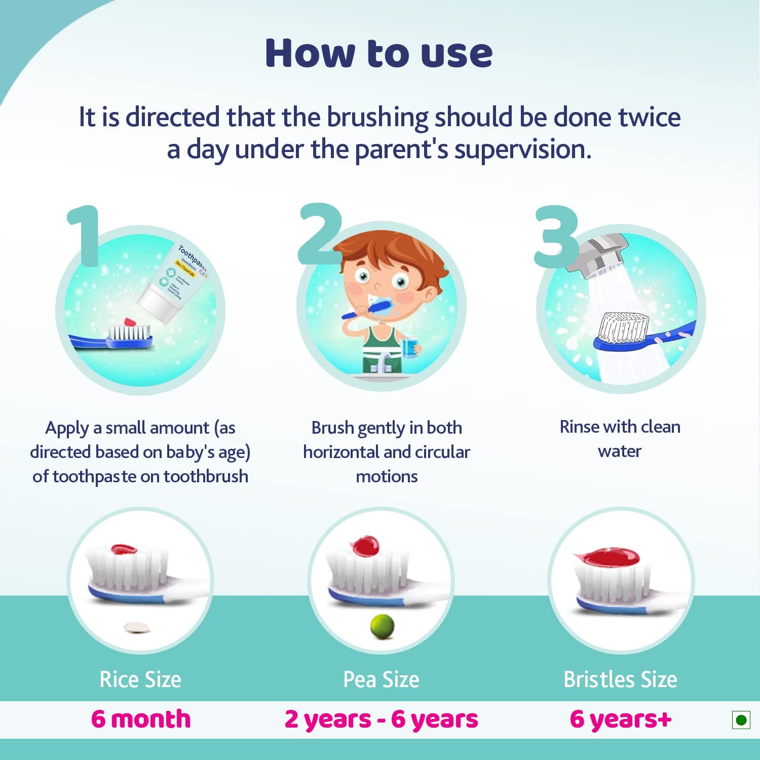 Chicco - Toothpaste, Strawberry Flavour for 12mn to 6yr Baby, Fluoride-Free (50g)