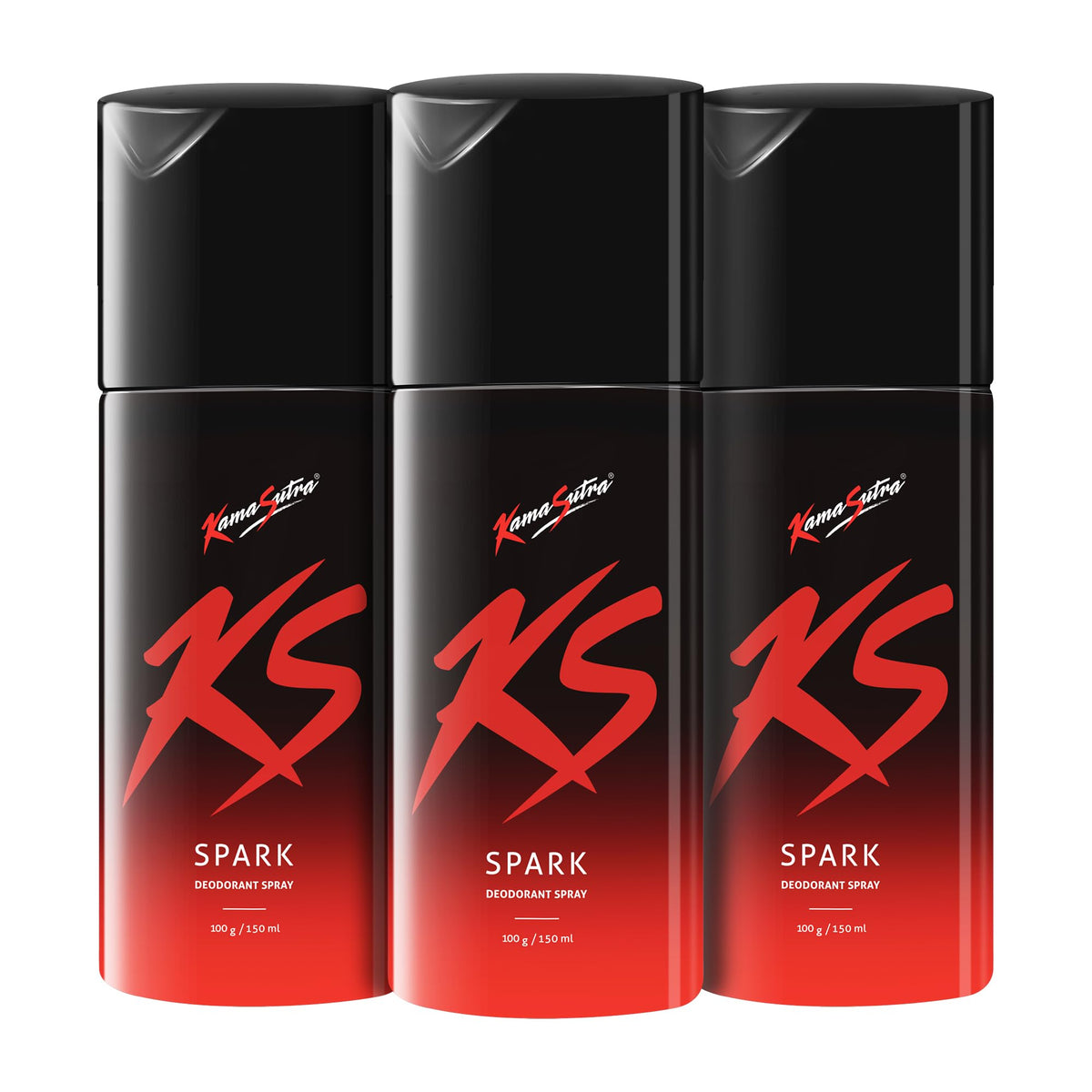 KamaSutra Men Spark Deodorant Spray | Fresh Long-Lasting Aroma | 150ml Each (Pack of 3)