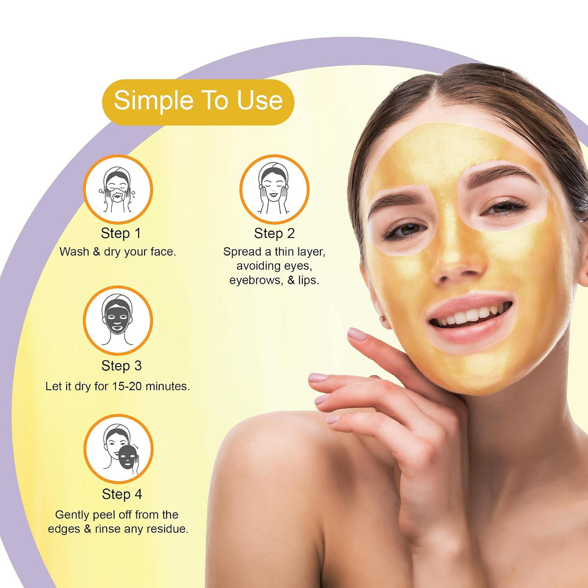 DR.RASHEL Golden Glow Peel Off Mask For Men & Women (120ml) | Fights Pollution & Dirt | Removes Impurities & Acne | Deeply Detoxifies Skin | Pack of 1