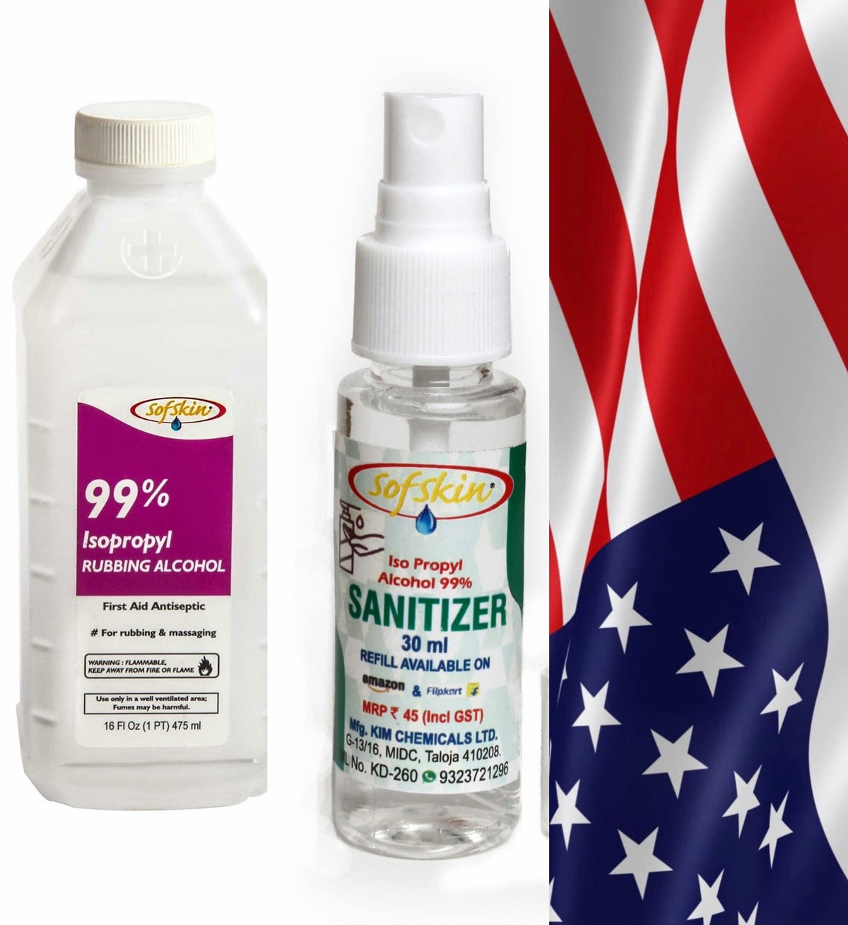 (USA Brand) Premium 99% ISO Propyl Rubbing Alcohol (Anti Virus Sanitizer) - 475 ml - (FREE Spray Bottle) Also Good cleaning agent for Laptop, Mobile, Window Pan