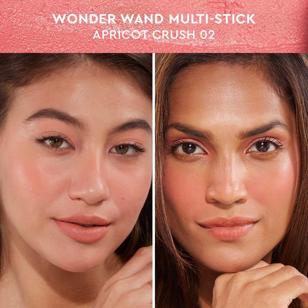 Kiro Wonder Wand Multi-Stick – Apricot Crush, 7.5g | 3-in-1 Stick - Blush, Eyeshadow & Lip Tint | Creamy, Weightless & Long-Lasting | Infused with Rosehip, Avocado & Moringa Oil