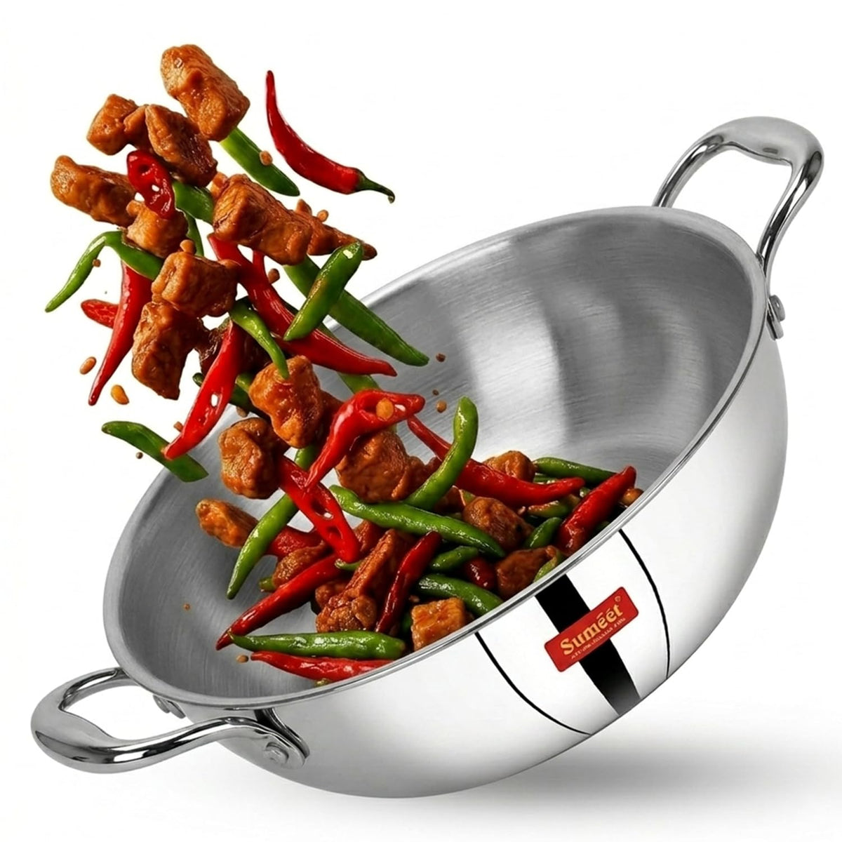 Sumeet Cook Smart TriPly Steel-Aluminium-Steel - 3 Layers Kadhai - 3.25Ltr - 26Cm 3.25 Liter