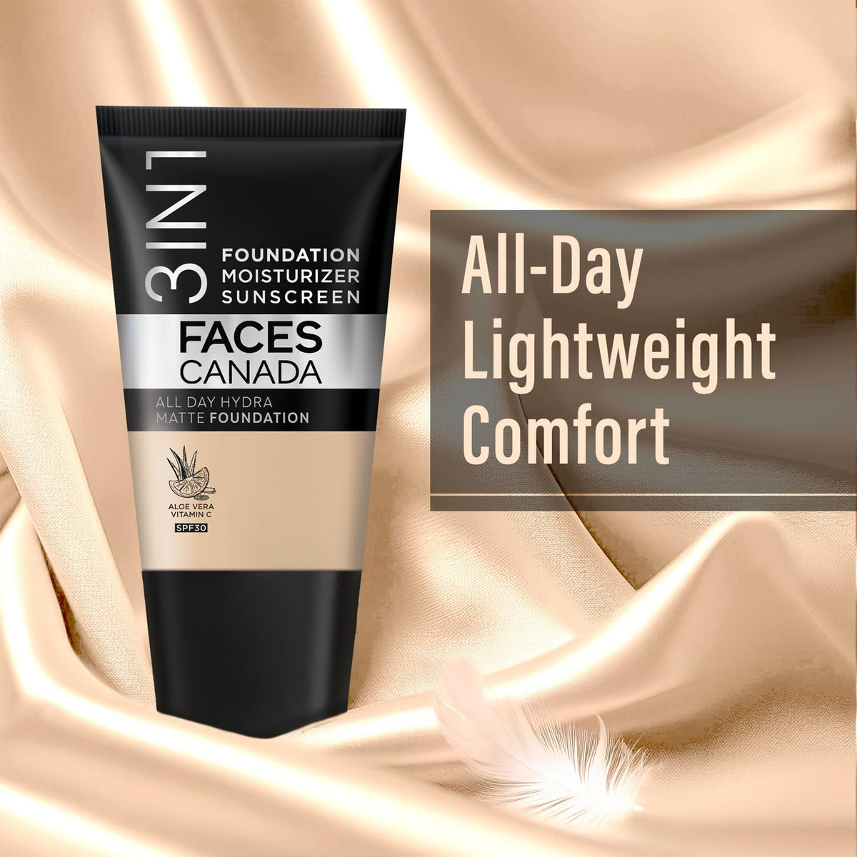 FACES CANADA Celeb Glow Combo |Strobe Cream - Rose Gold, 18ml + Hydra Matte Foundation - Rose Ivory, 18ml + Comfy Matte Wow - Choco Couture, 3.8ml | Highlighter