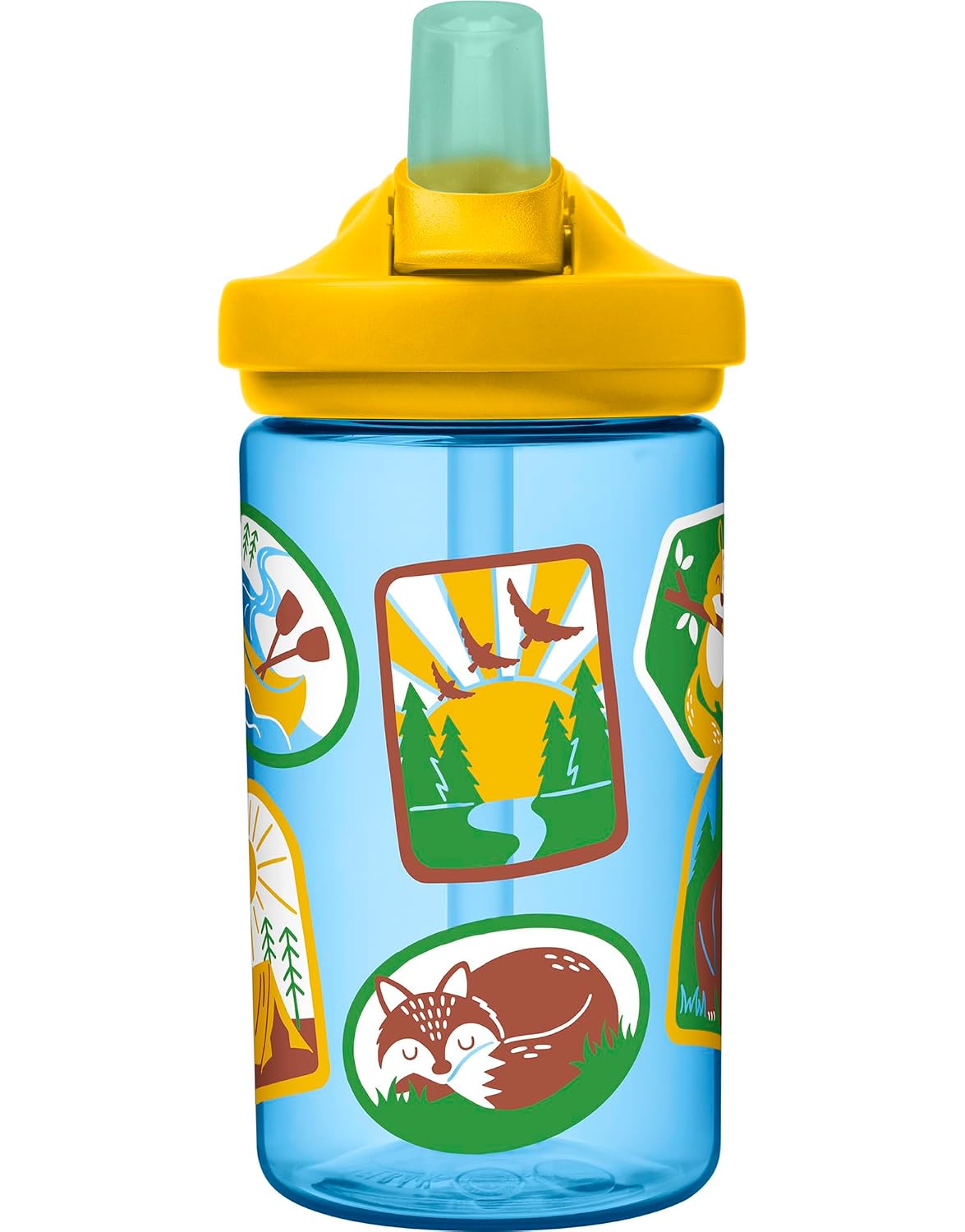 CamelBak Eddy+ Kids Bite Valve Water Bottle 14oz, Explorer Patches Explorer Patches 14 Ounces
