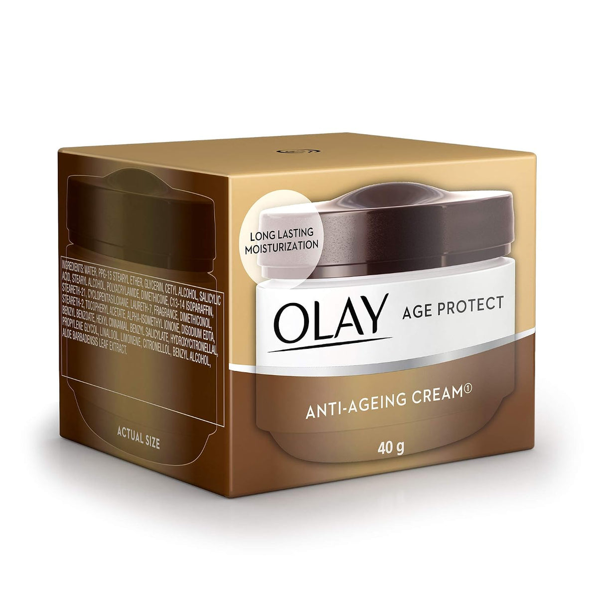 Olay Age Protect Anti-Ageing Cream | Lightens Dark Spots and Reduces Wrinkles | Normal, Oily, Dry, Combination Skin | 40g (Pack of 2) 40 g (Pack of 2)