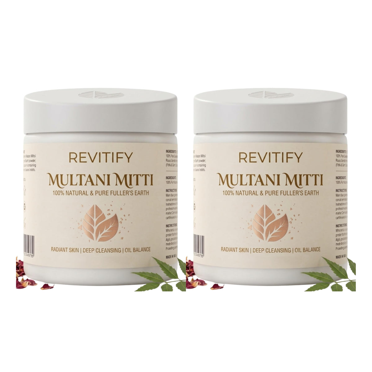 Multani Mitti Powder - (Pack of 2) 150g Ayurvedic Clay Blend Brightening clay blend | Deep pore cleansing | Oil control support | Natural ayurvedic roots | Face