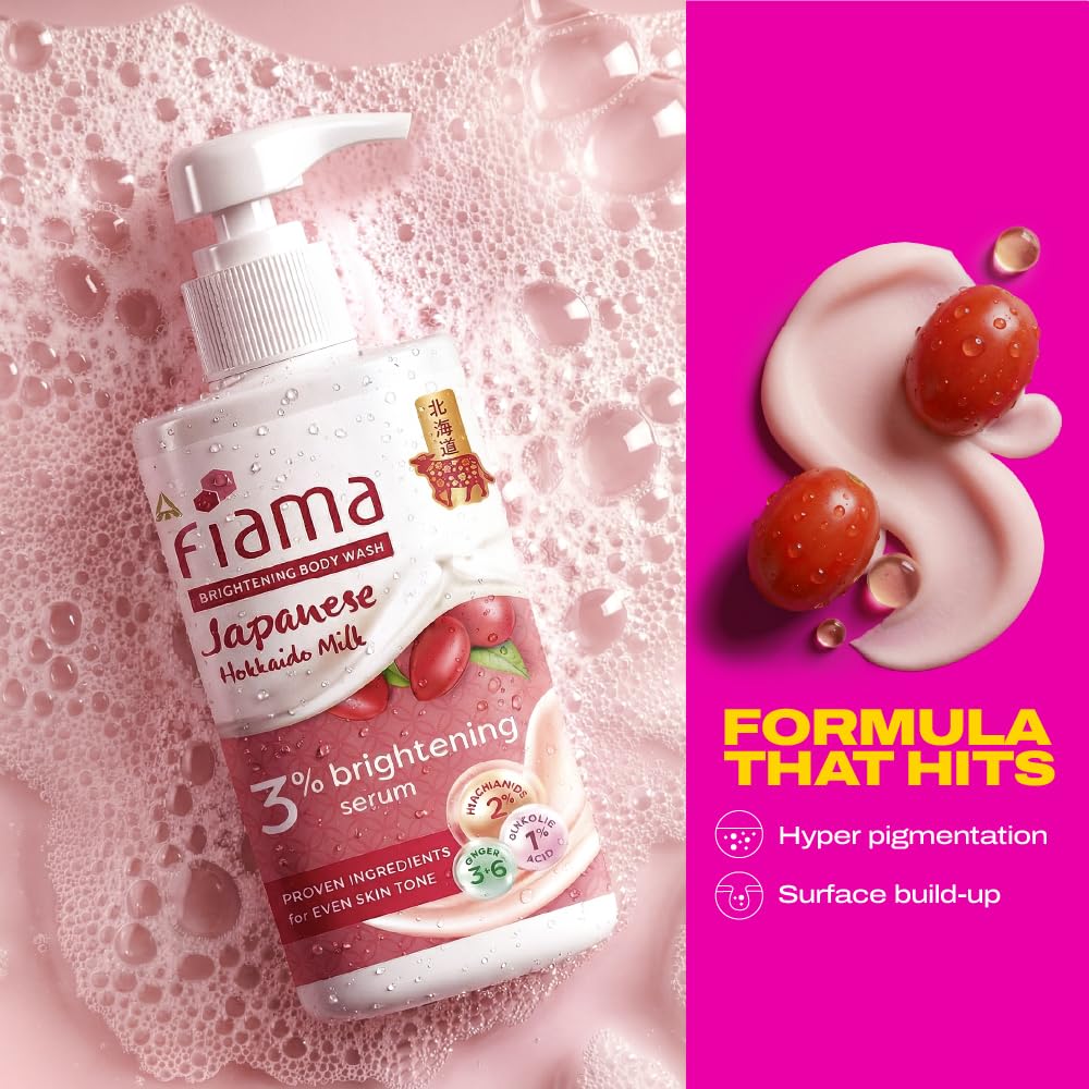 Fiama 4% Detan Serum Exfoliating Body Wash 250ml, 2% Salicylic Acid, 1% Glycolic Acid, 1% Exfoliating Tan Removal Shower Gel, Gently removes dead skin | Exotic