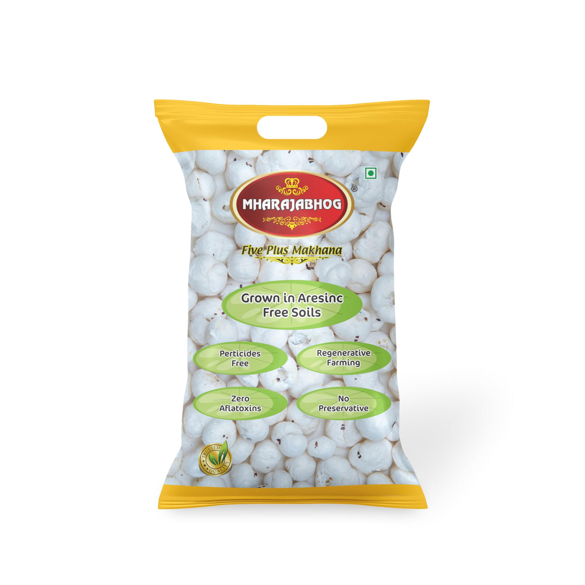 MHARAJABHOG Five Plus Makhana Fox Nuts (Phool Makhana) 200g | Makhana Healthy Snacks | Lotus Seeds and Fox Nuts | Diet Food | Gluten Free | Organic Indian Food