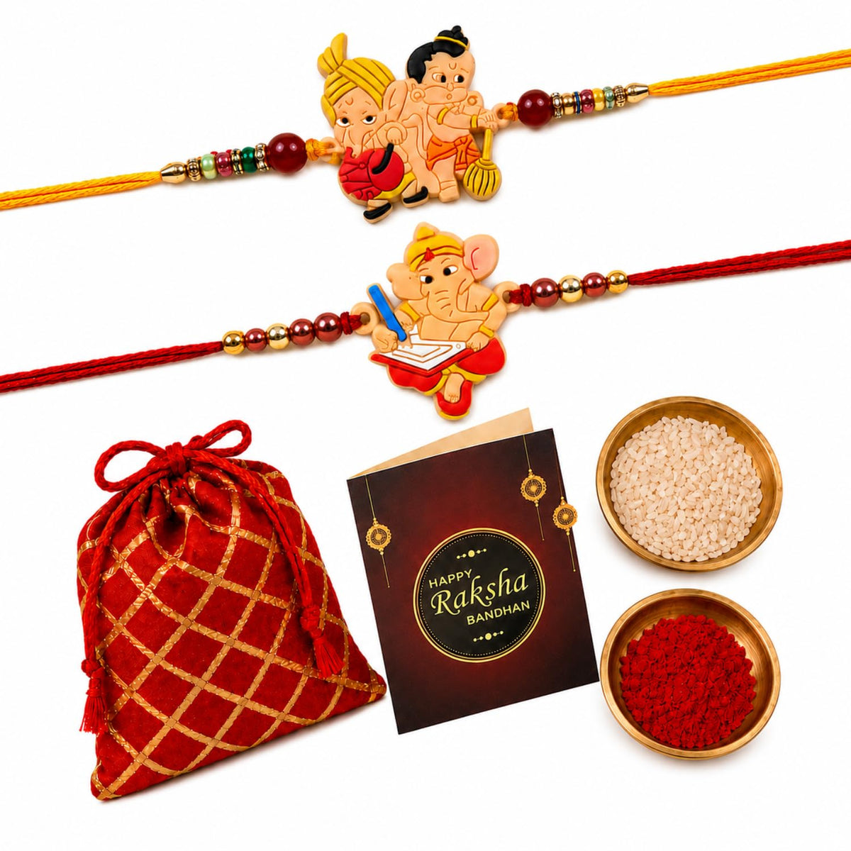 Kalakriti Cartoon Character Rakhi Set of 2 for Kids Brother – Fun & Colorful Rakshabandhan for Boys & Toddlers RakhiGanesh