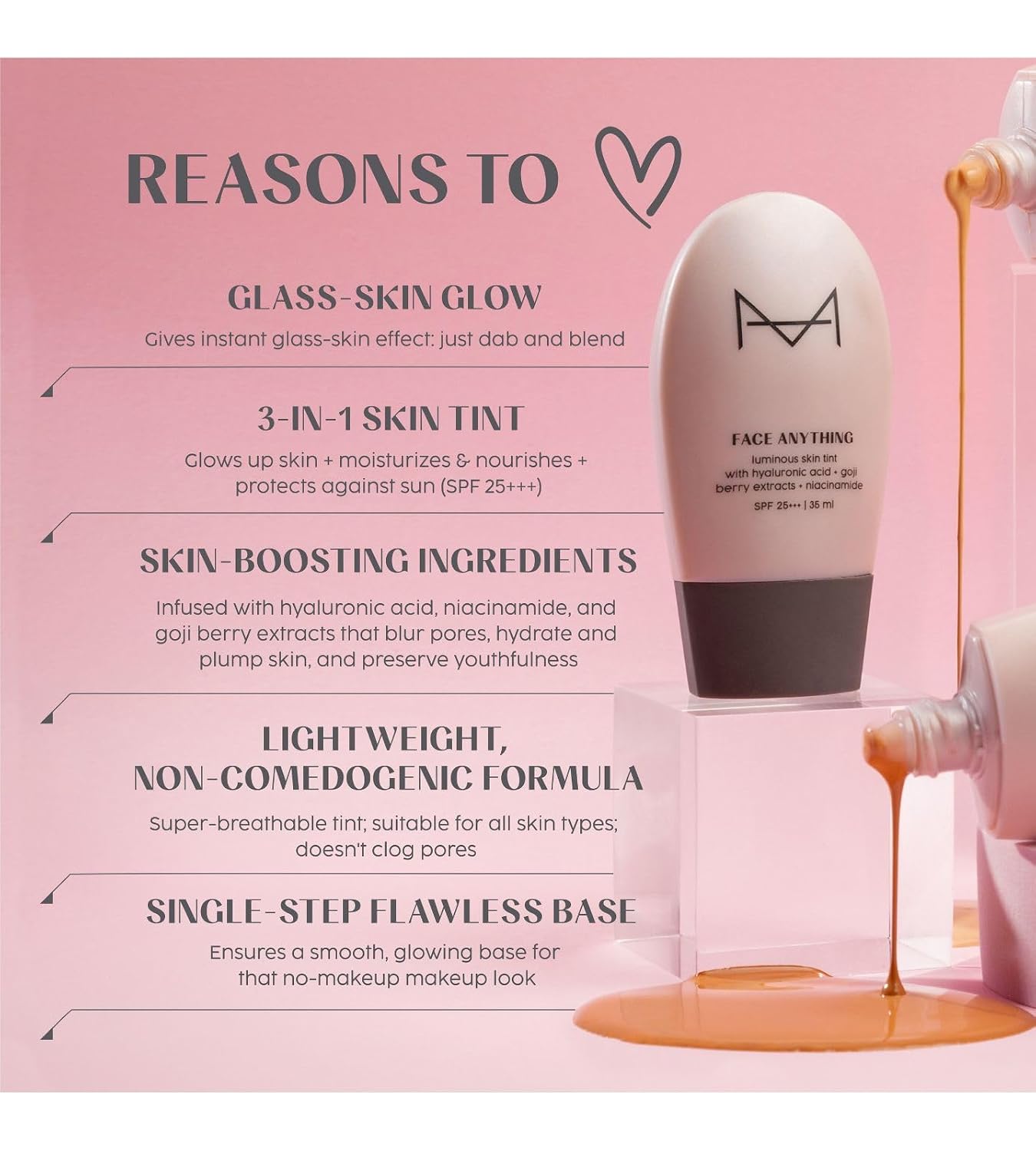 House Of Makeup Face Tint with Hyaluronic Acid, Niacinamide | B B Cream for Women, Men, All | Makeup for Women | CC Cream For Oily Skin | 35 ml (M10-Medium Skin Tone)