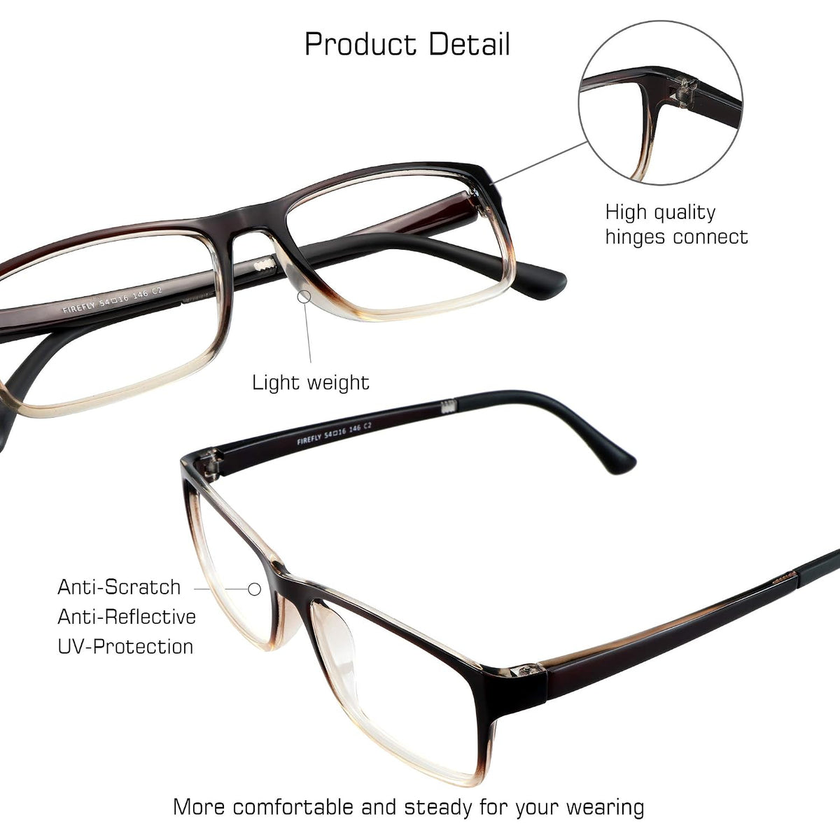 VisionGlobal Men's Blue Light Blocking Glasses, Anti Eyestrain, Computer Reading, TV Glasses, Stylish Square Frame, Anti Glare (Matter Navy, 3.25 Magnification)