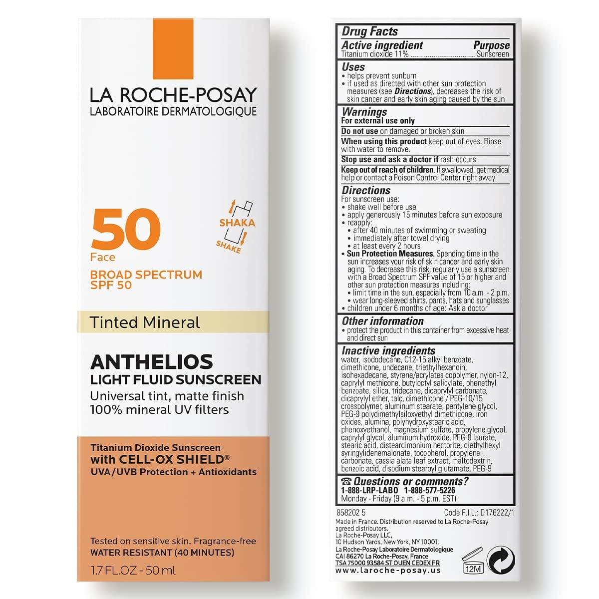 La Roche Posay - Sunscreen Fluid Cream SPF 50 (50mL)