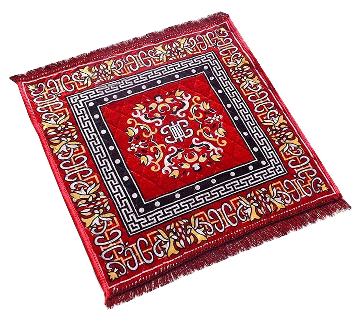 Rug Velvet Pooja Asan for Sitting (4 Combo Pack) Asan for Pooja | aasan for mandir | Pooja Mat | Asan for Puja Meditation Sitting, size-60x60cm