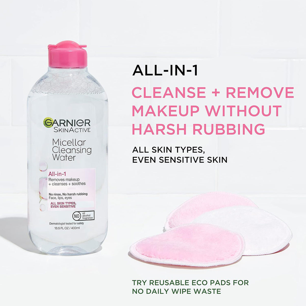 Garnier SkinActive Micellar Cleansing Water, For All Skin Types, 3.4 fl; oz., 3 Count Unscented 301.65 ml (Pack of 1)
