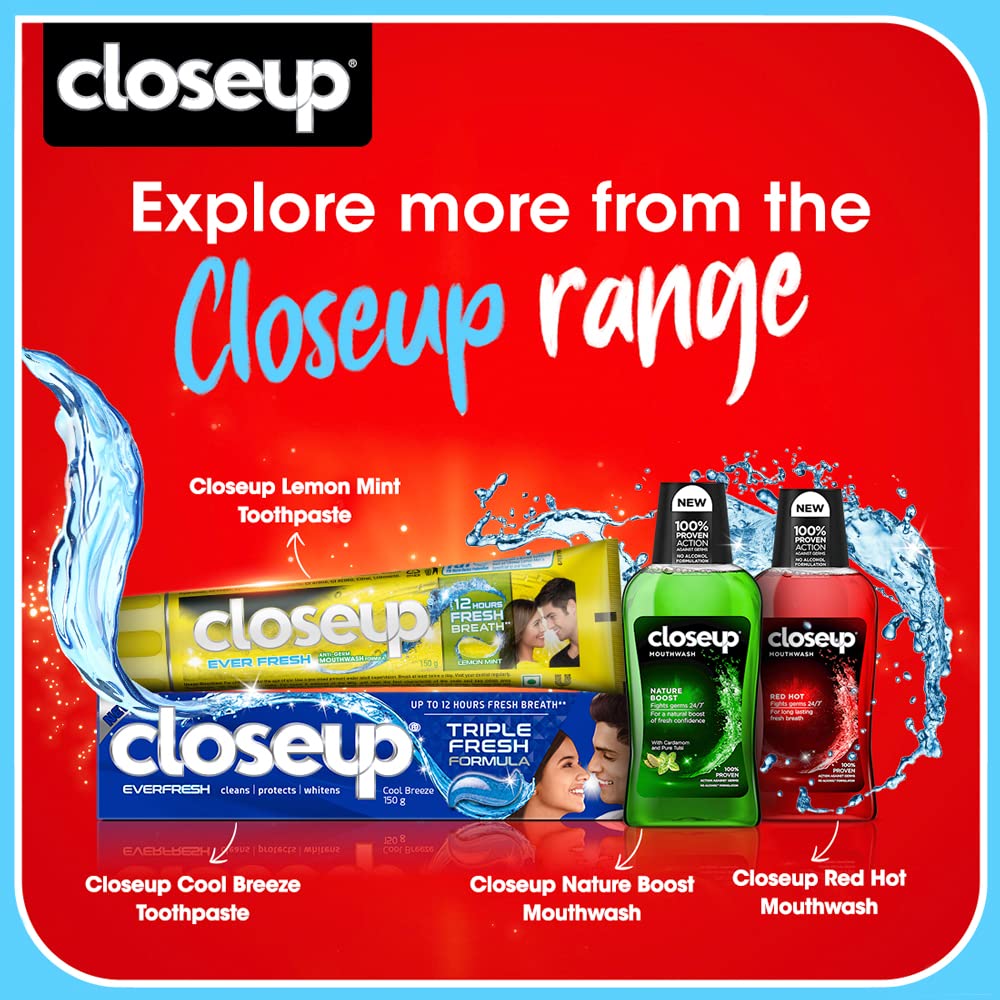 Close Up Hemir Toothpaste | India's No. 1 Gel Toothpaste|3X Fresher Breath |Upto 12 Hrs Of Fresh Breath & White Teeth|900G Fresh 900 g (Pack of 1)