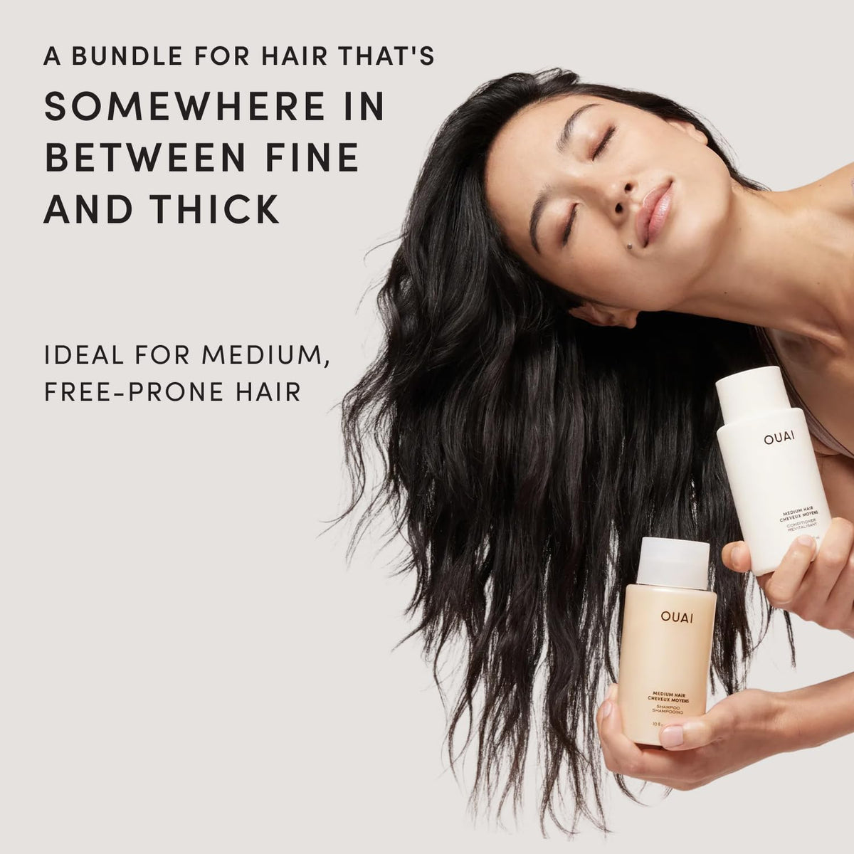 OUAI Medium Hair Shampoo and Conditioner Set (10 Fl Oz) Medium Hair Bundle