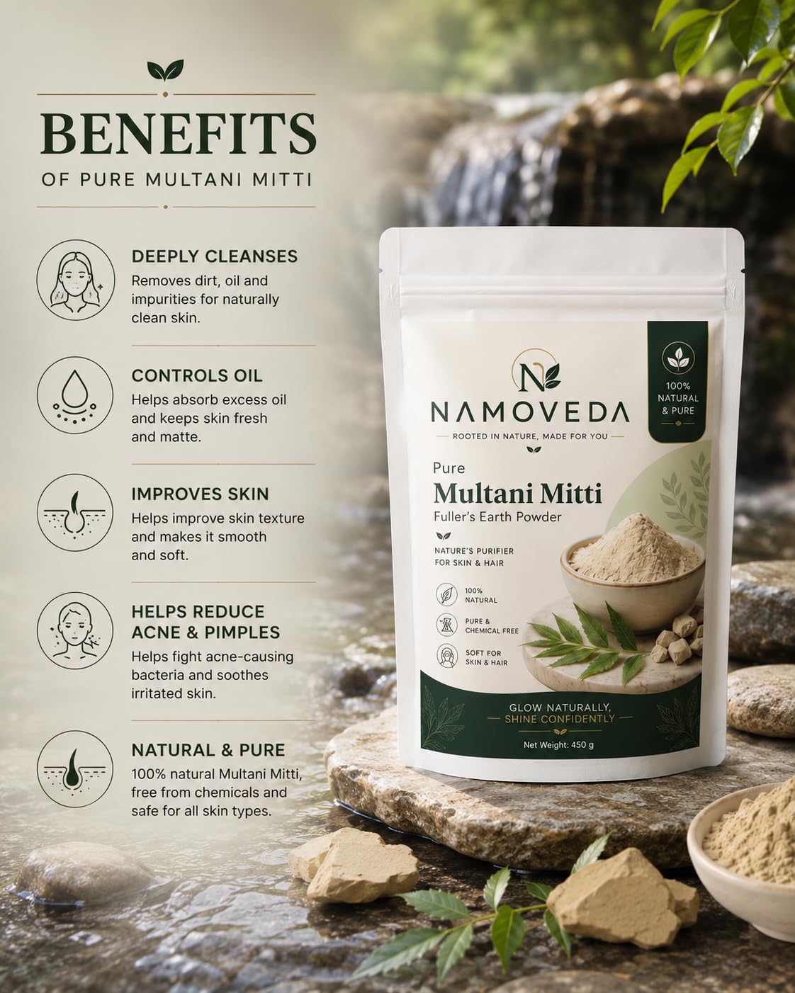 Natural Multani Mitti 900g | Fuller’s Earth Clay Powder