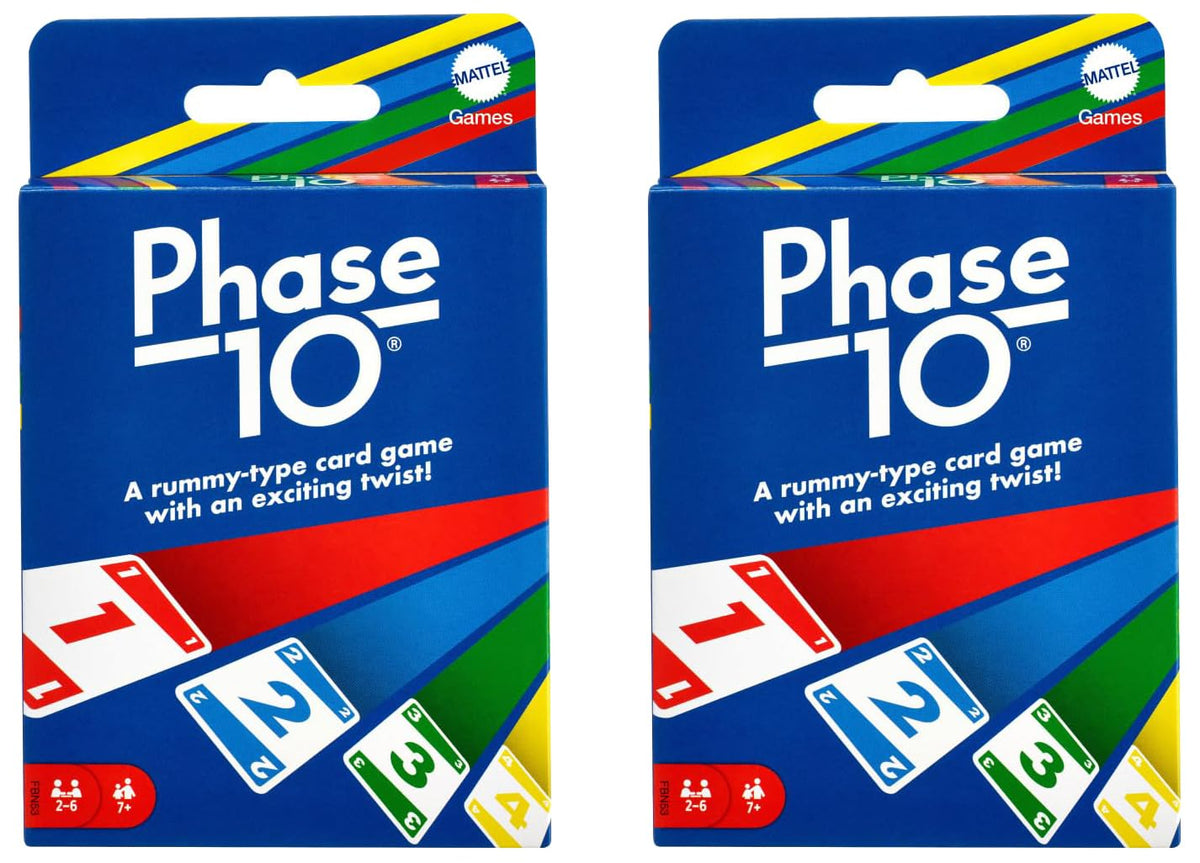 Mattel Phase 10 Card Game for Kid (Multicolour)|Pack of 2 Free Size (Pack of 2) Phase 10 Card Game