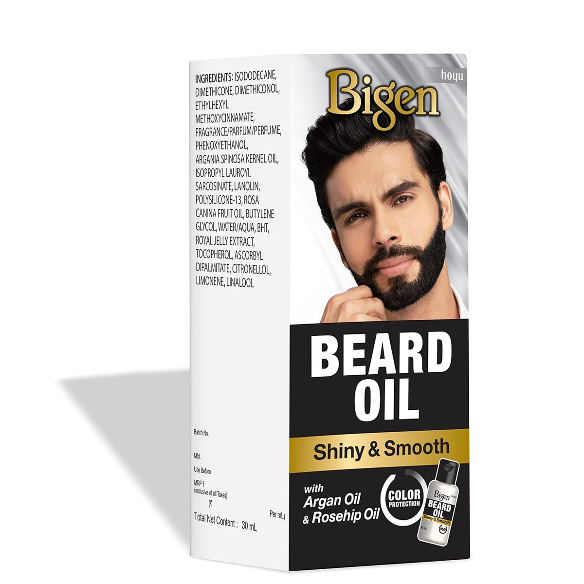 Bigen Beard Growth Oil For Men For Longer & Thicker Beard With Argan & Rose Hip Oil, Boosts Hair Growth, Shining, Protects Colour, 30ml