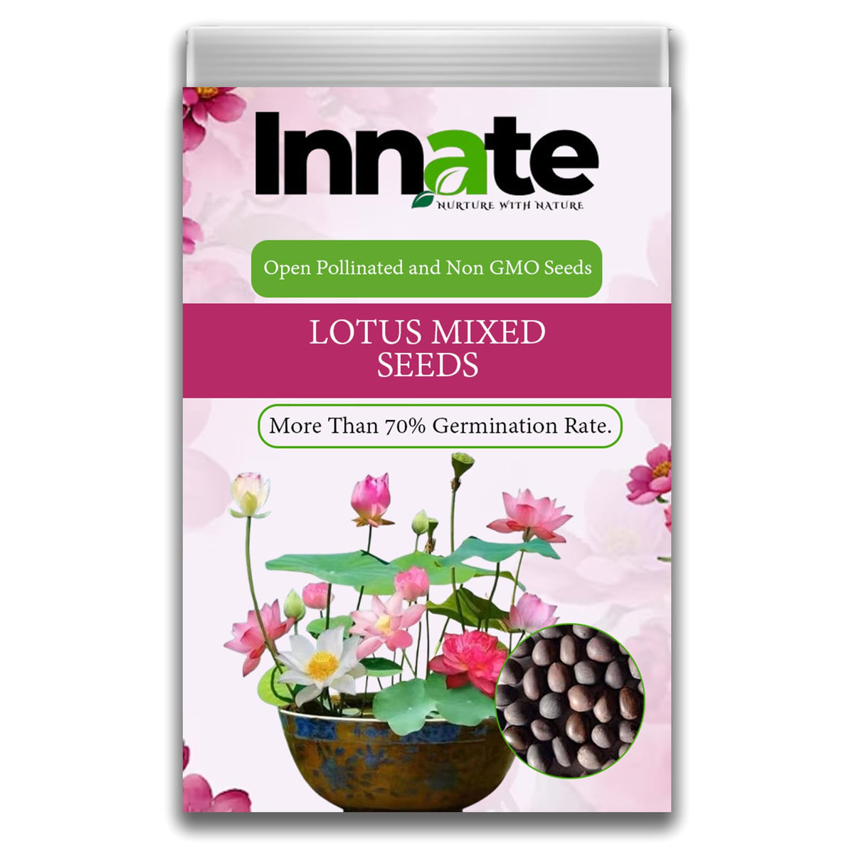 Innate 100% Japanese Rainbow Lotus Flower Seeds,Dwarf Rainbow Lotus Flower Seed, Lotus Seeds for Home Garden Flower Seeds Flower Seeds for Garden Plant Seeds (p