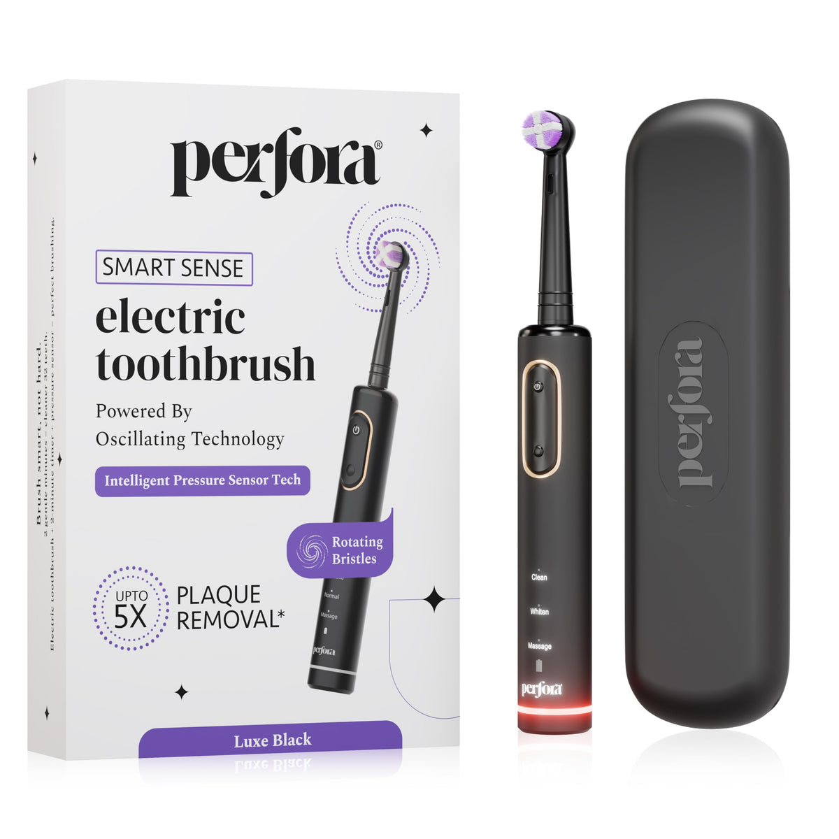 Pressure Sensor Electronic Smart Oscillating Toothbrush | Rechargeable Electric Toothbrush for Adults, 3 Modes, 2-Min Auto Timer, 21-Day Battery, IPX7 Waterproo