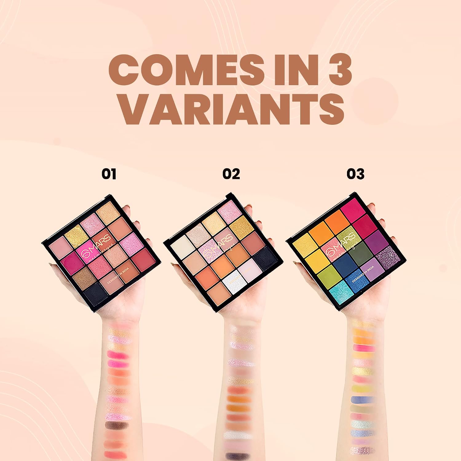 MARS Highly Pigmented Mesmereyes Smoky Eyes, 16-Color Eyeshadow Palette | Multicolor | Matte Finish | Shimmery Eye Shadow Palette (20.8 G) (01-Multicolor)
