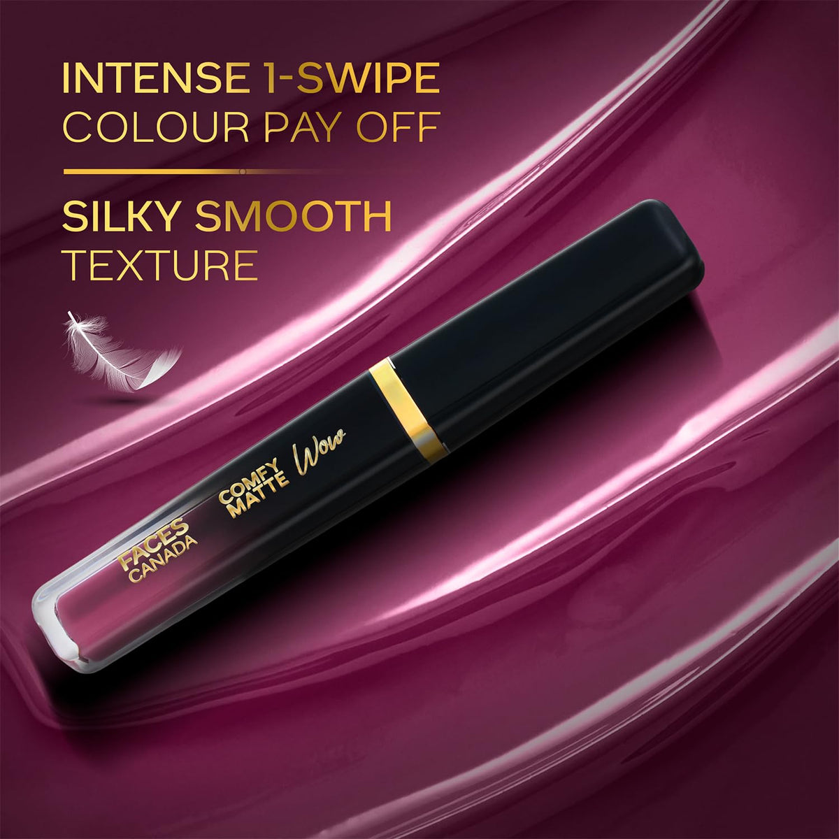 FACES CANADA Comfy Matte Wow Liquid Lipstick - Orchid Opulence 10 (Plum) 3.8ml | One Swipe Application | Highly Pigmented | Comfortable Wear | Glides Smoothly |