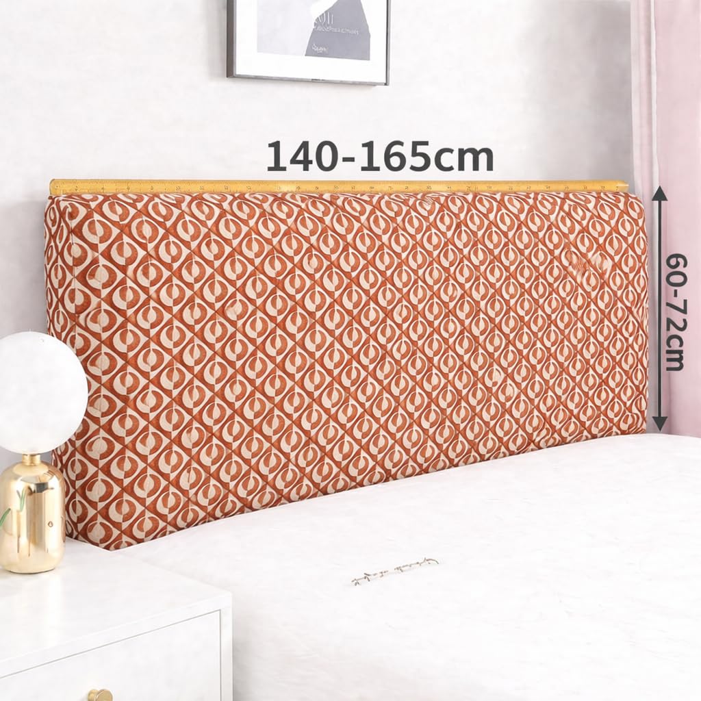 HOMETHREADS Stretchable Lycra/Velvet Bed Cover | Soft, Dust-Proof & Wrinkle-Resistant Bed Back Protector | Fits Leather, Wooden & Fabric Bedsides (Coffee, 150x6