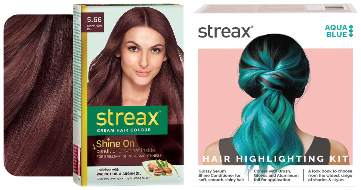 Streax Permanent Hair Colour, Hair Colour Highlight Kit | Blue Hair Colour, Aqua Blue - Pack of 1