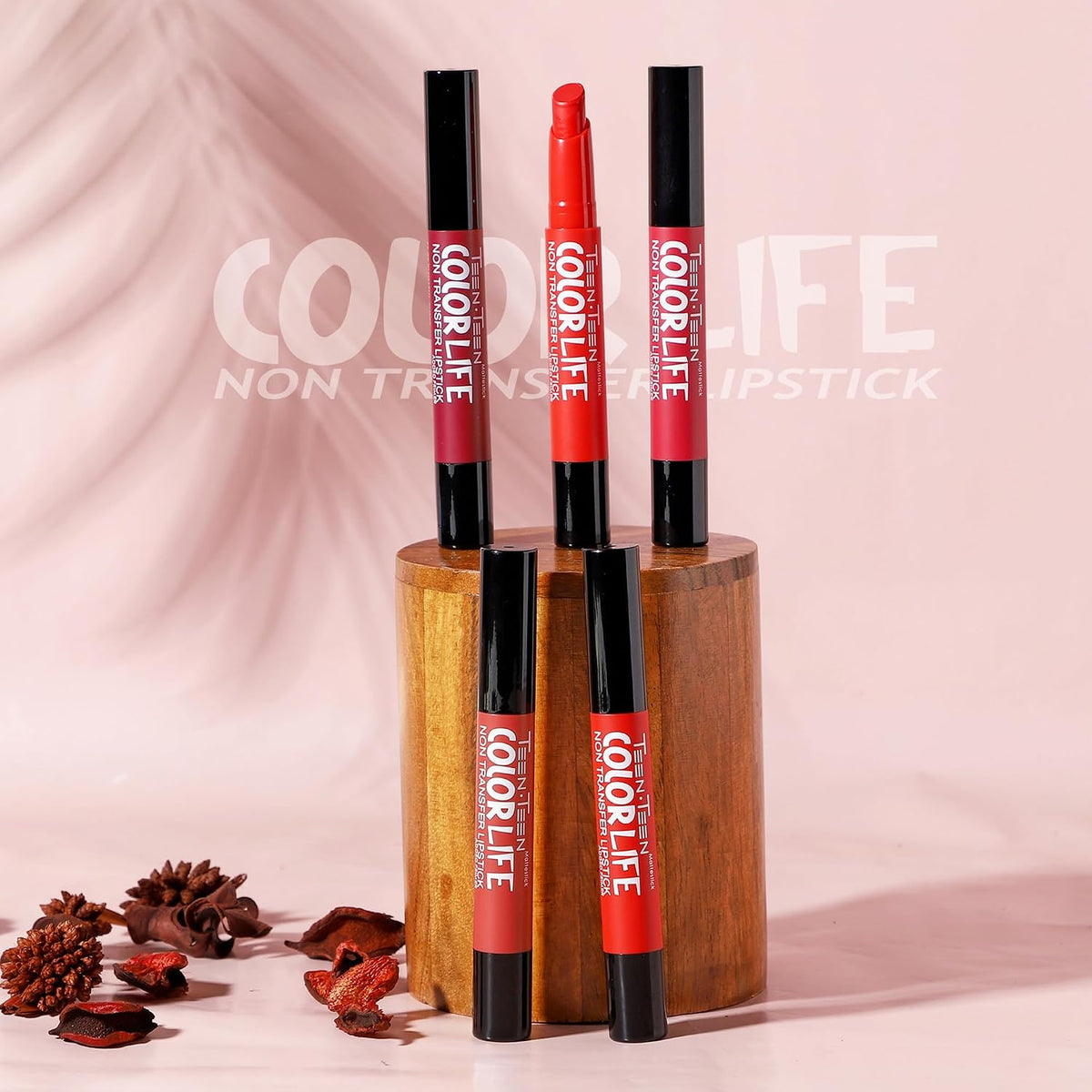 TEEN.TEEN Color Life Nontransfer Crayon Lipstick | Matte Finish with Built-in Primer | Waterproof & Long Lasting Lip Color | Smudge-Proof, Fade-Resistant Formul