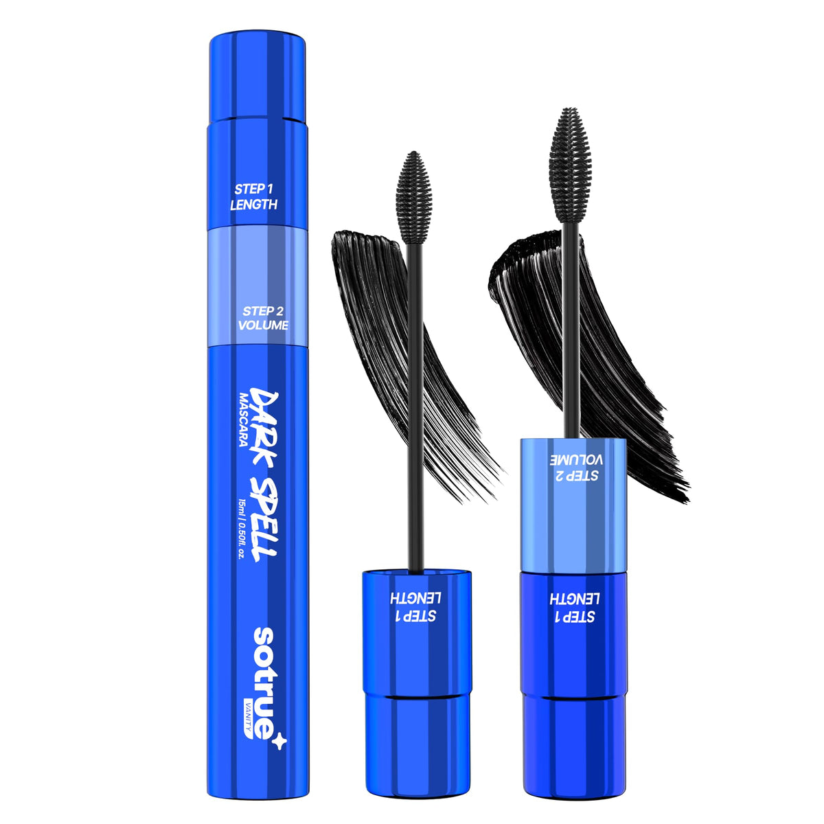 Sotrue Dark Spell 2-in-1 Prolong & Volumizing Mascara | Waterproof, Smudge-Proof & Long-Lasting | Intense Black Pigment with Panthenol & Biotin | 15ml 15 ml (Pa
