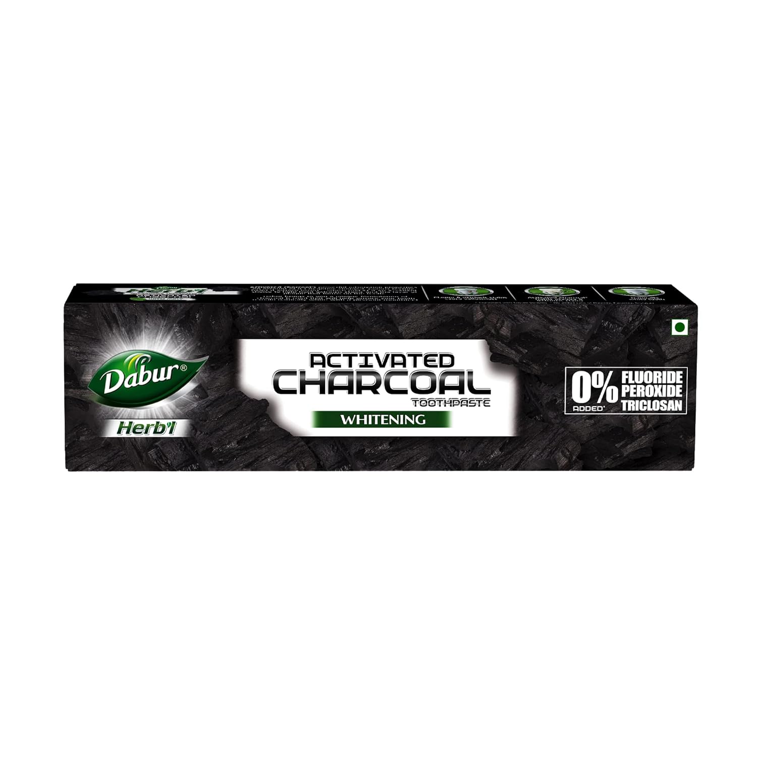 DABUR Herb'L Activated Charcoal Toothpaste 120gm (Pack of 1) | Whitening Black Gel Toothpaste | Fluoride Free | Fights Plaque & Extrinsic Stains | With Power of Mint | Cool & Refreshing Mouth Experience