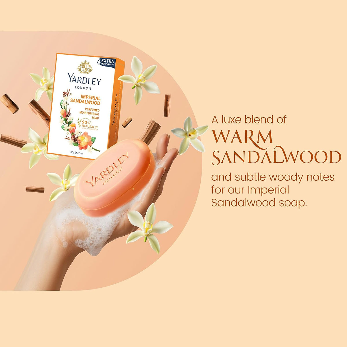 Yardley London Sandalwood Luxury Soap, 100 G, Pack of 3