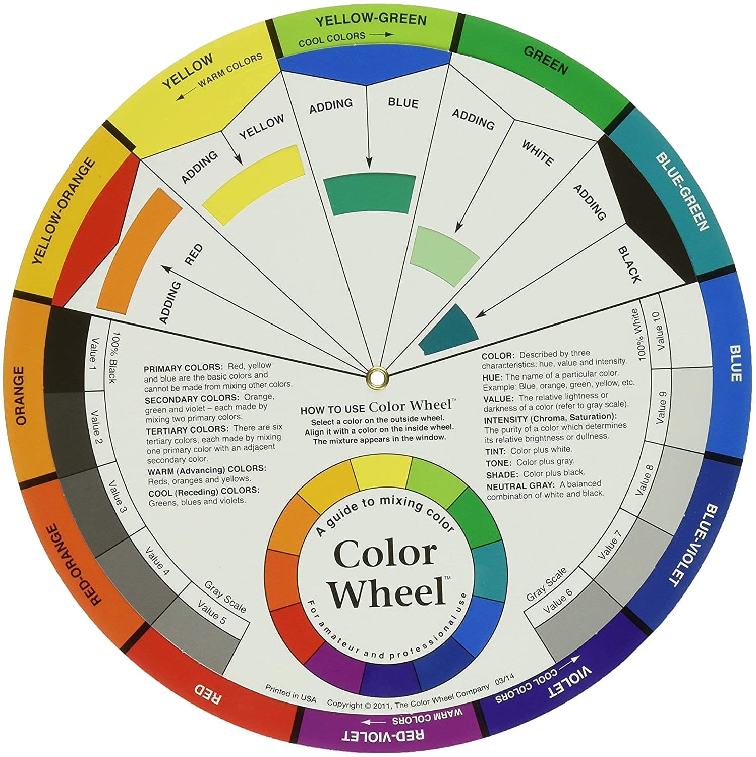 Color Wheel - A Handy Color Mixing Guide for Students, Amateurs and Professionals