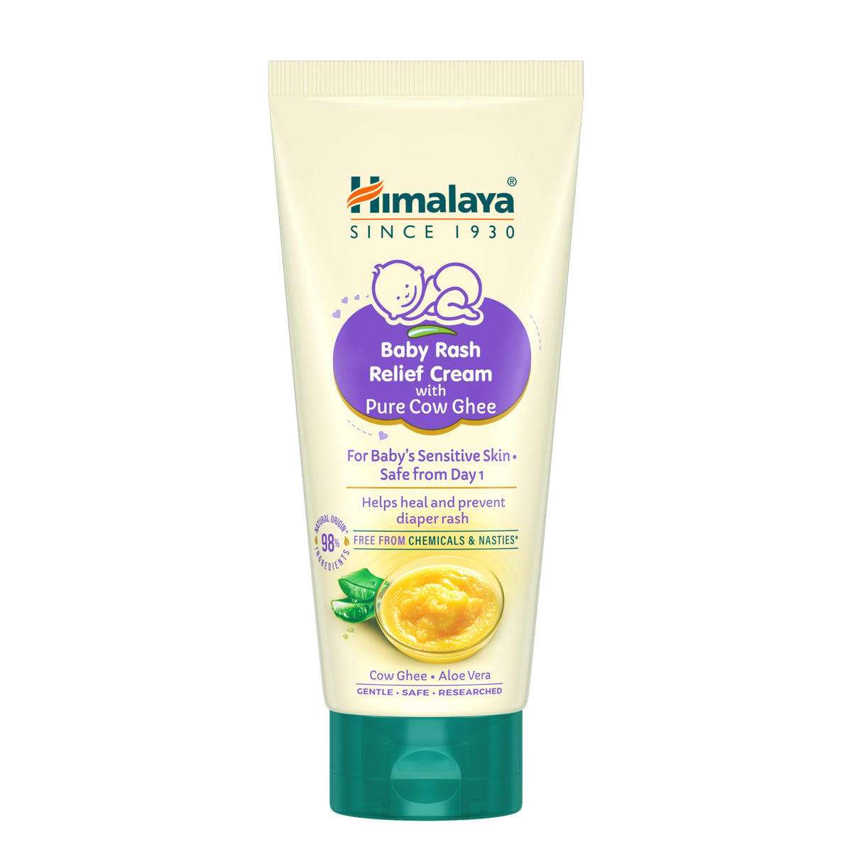 Himalaya Baby Rash Relief Cream with Pure Cow Ghee 50g| For Sensitive Skin Cow Ghee 50 g (Pack of 1)