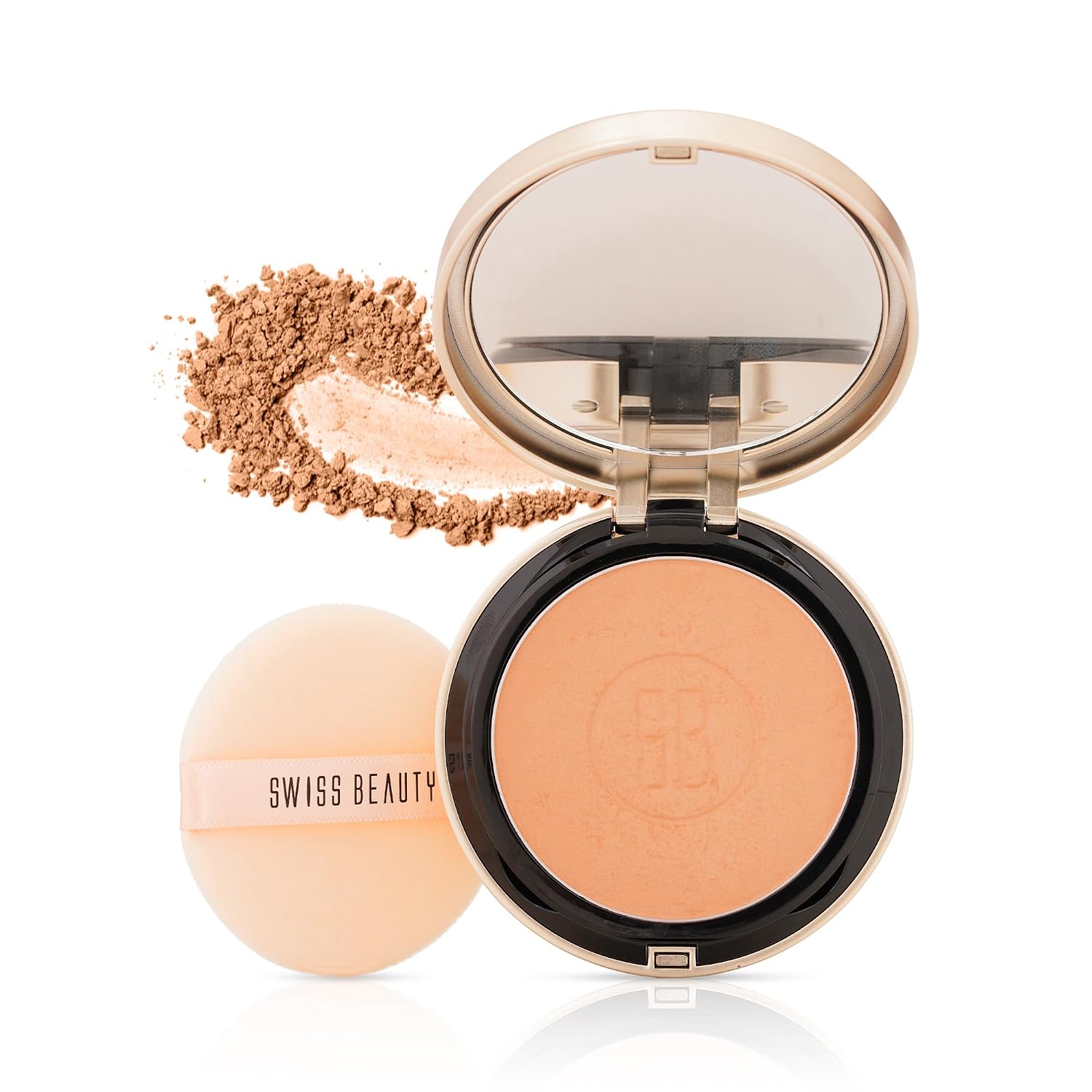 Swiss Beauty Select Born To Last Compact Powder | 3-in-1 Skin Perfection | Oil Control | Blurs Pores | Matte Finish | Fresh Makeup for hours | With Squalane & Vitamin E | 6.5g, Shade- 4. Bronze Dusk