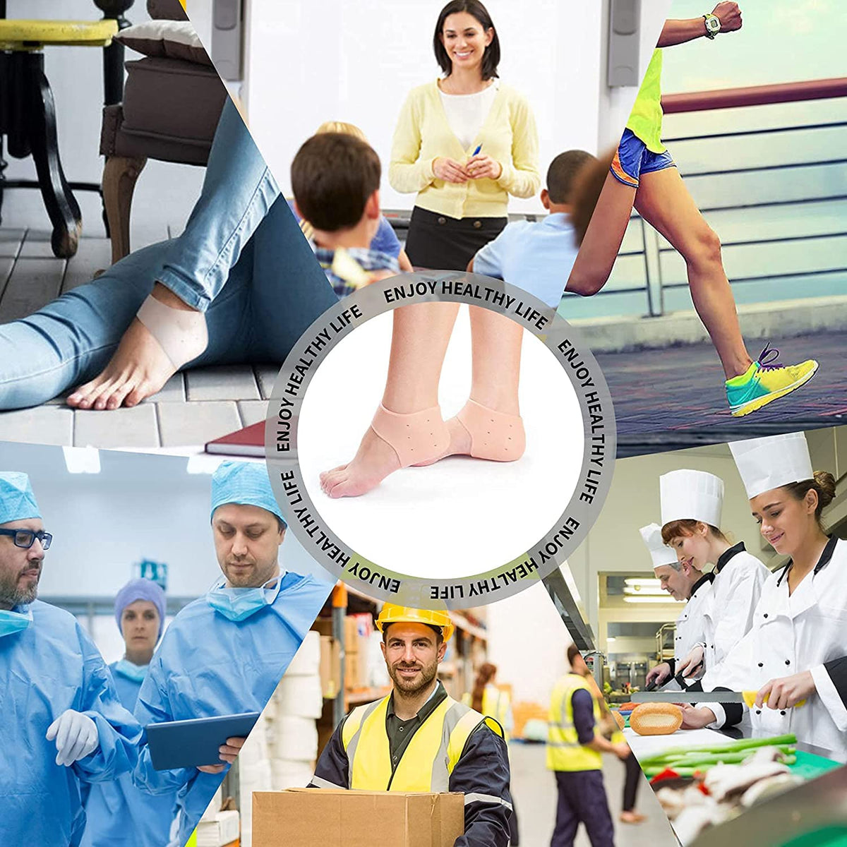 Insole For Shoes Men Height Increase Insole With Gel Heel Pad For Heel Pain Silicon Heel Pad For Women Pain Relief Silicon Heel Pad For Women For Men Ankle Supp