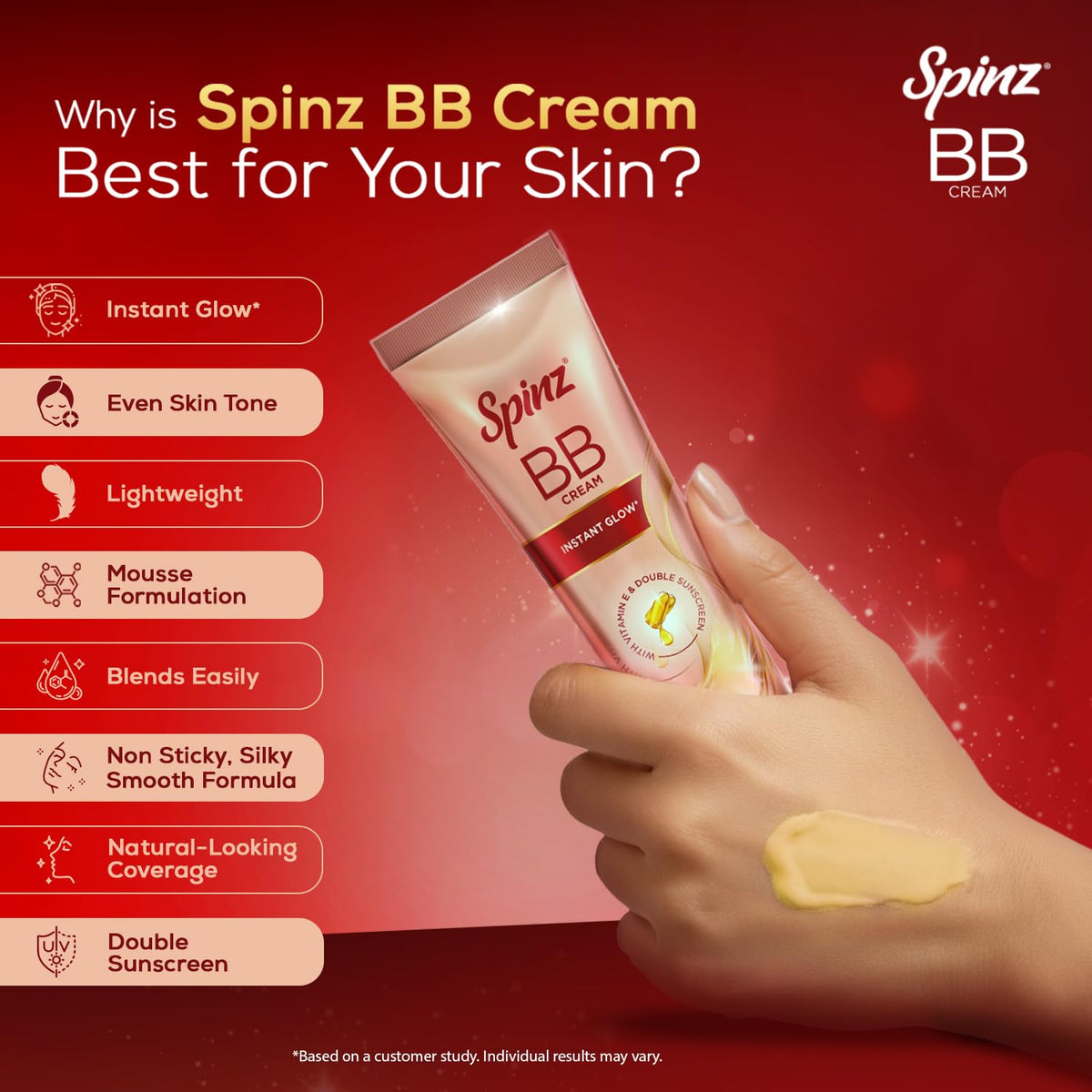 Spinz BB Cream|Instant Glow|Even Skin Tone & Natural Coverage|29g 29 g (Pack of 1)