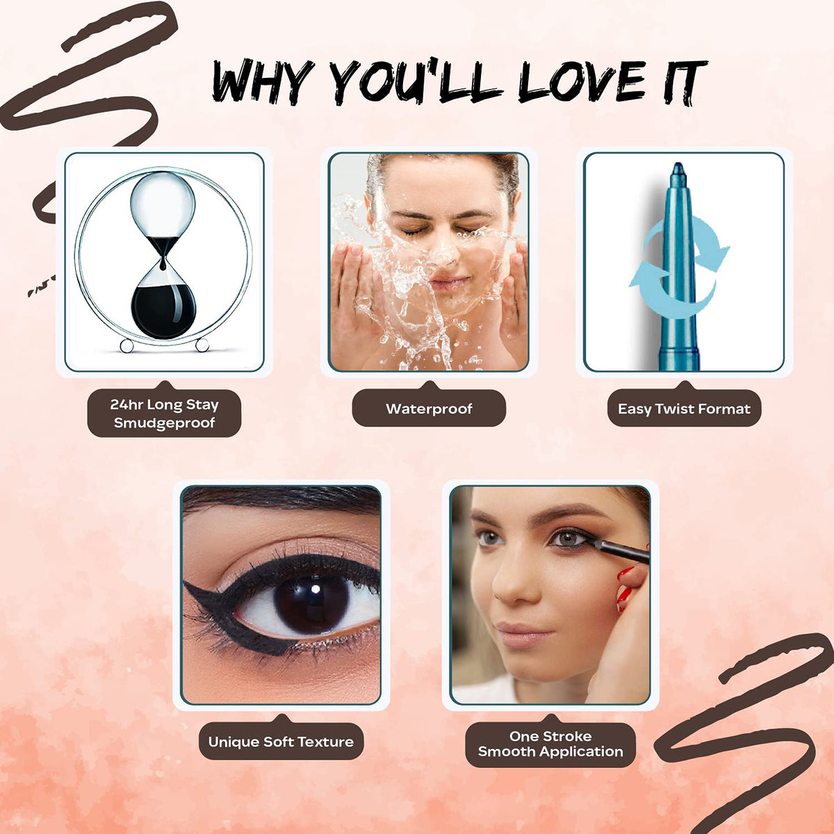 Faces Canada Twist Eyeliner Pen, Brown, Matte Finish Brown 02