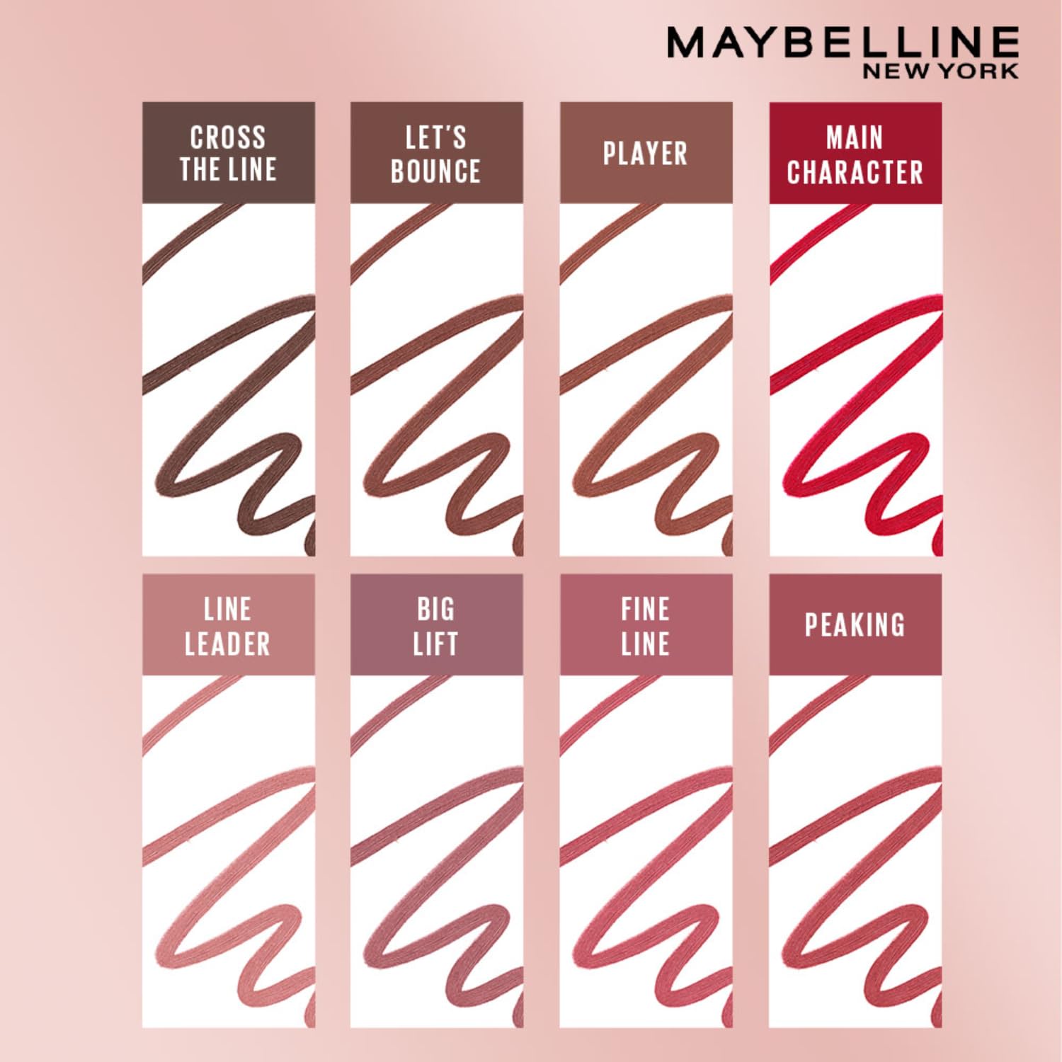Maybelline Lifter Liner Lip Liner Pencil with Hyaluronic Acid, Cross The | Creamy, Moisturizing Lip liner | Smooth Glide Application for defined lips