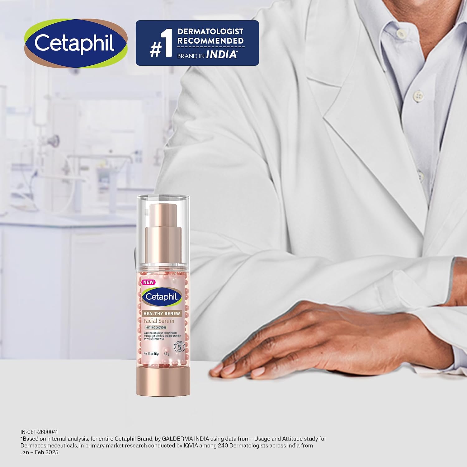 Cetaphil Healthy Renew Anti-Ageing Facial Serum 30 g – Peptide Powered Serum for Sensitive Skin, Helps Smooth Fine Lines & Hydrate