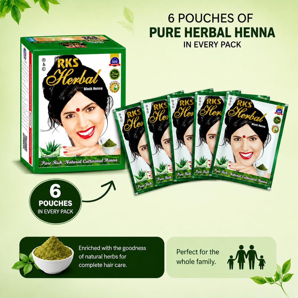 RKS Herbal Henna Mehendi for Hair Women & Men | Natural Black Hair Colour | Black Henna Powder | Herbal Hair Colour Powder | Grey Coverage | Long Lasting Color