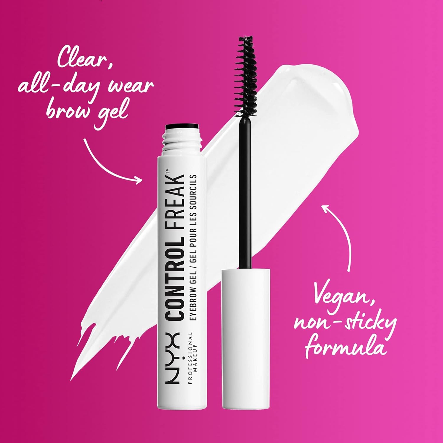 Nyx Professional Makeup Control Freak Eye Brow Gel, Clear, 9g